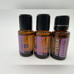 New Set of 3 doTERRA Lavender Essential Oil bottles, each containing 15mL of oil